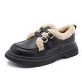 Daphne Plush Platform Buckle Loafers