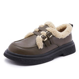 Daphne Plush Platform Buckle Loafers