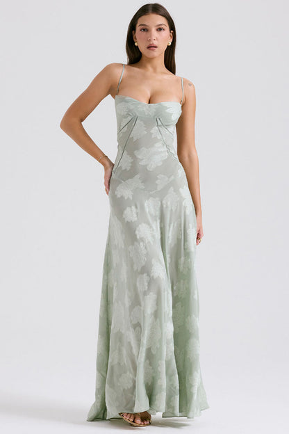 Evelyn Embroidered Halter Dress