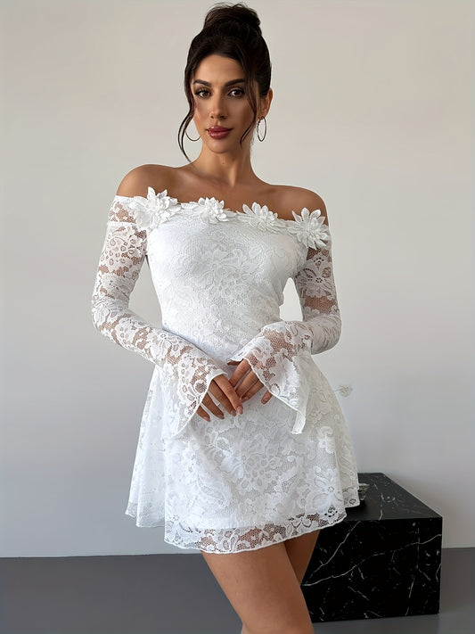 Sabine White Lace Bodycon Dress