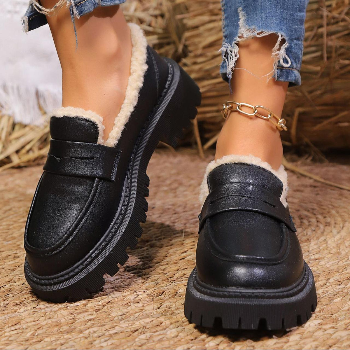 Hosta Plush Platform Loafers