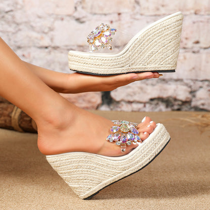 Lantana Rhinestone Platform Mules