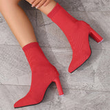 Diascia Knit Block Ankle Boots