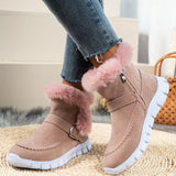 Gerbera Plush Buckle Snow Boots