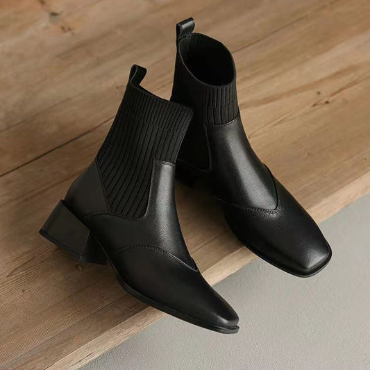 Hebe Knitted Chelsea  Boots