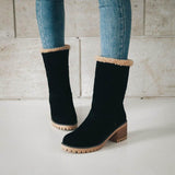 Solidago Furry Heel Mid-Calf Boots