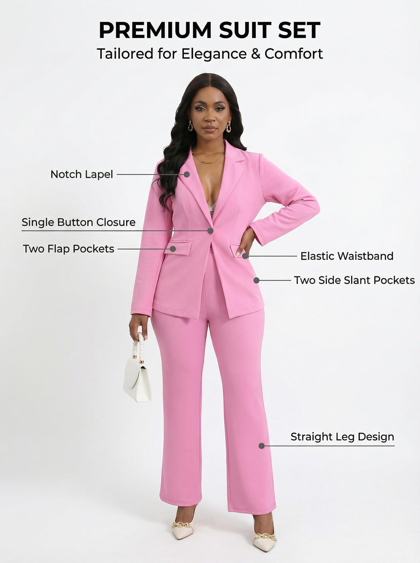 Lapel Blazer Pants Set