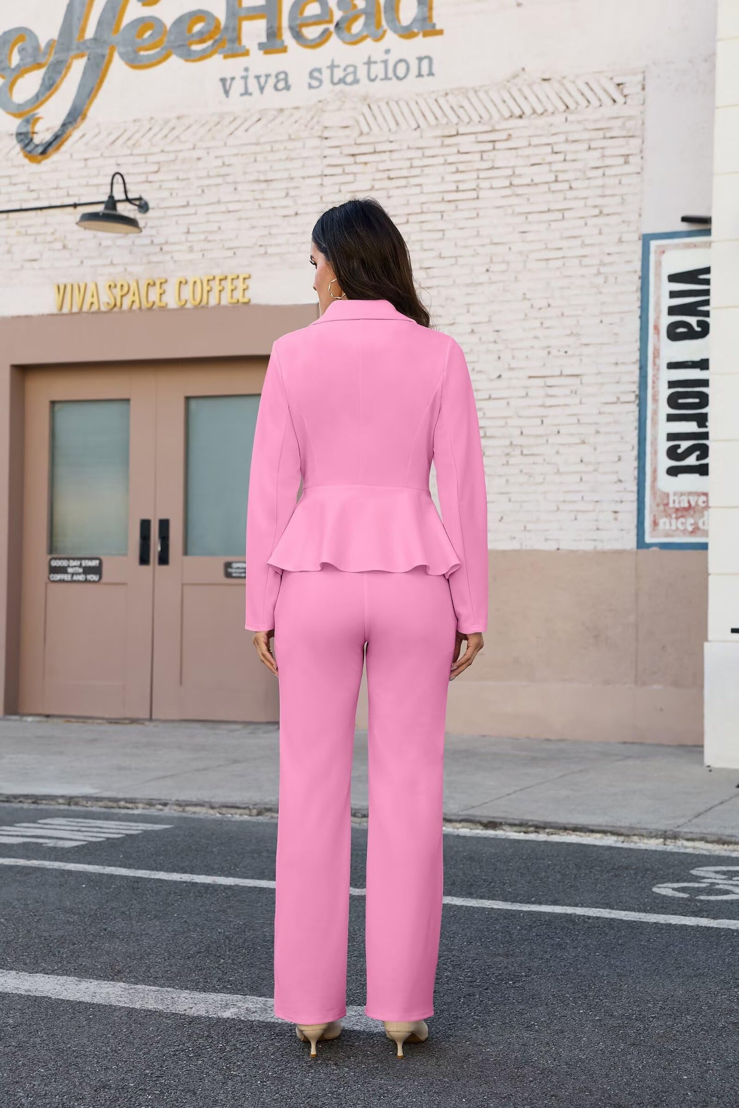 2 Piece Blazer and Wide Leg Pants Set