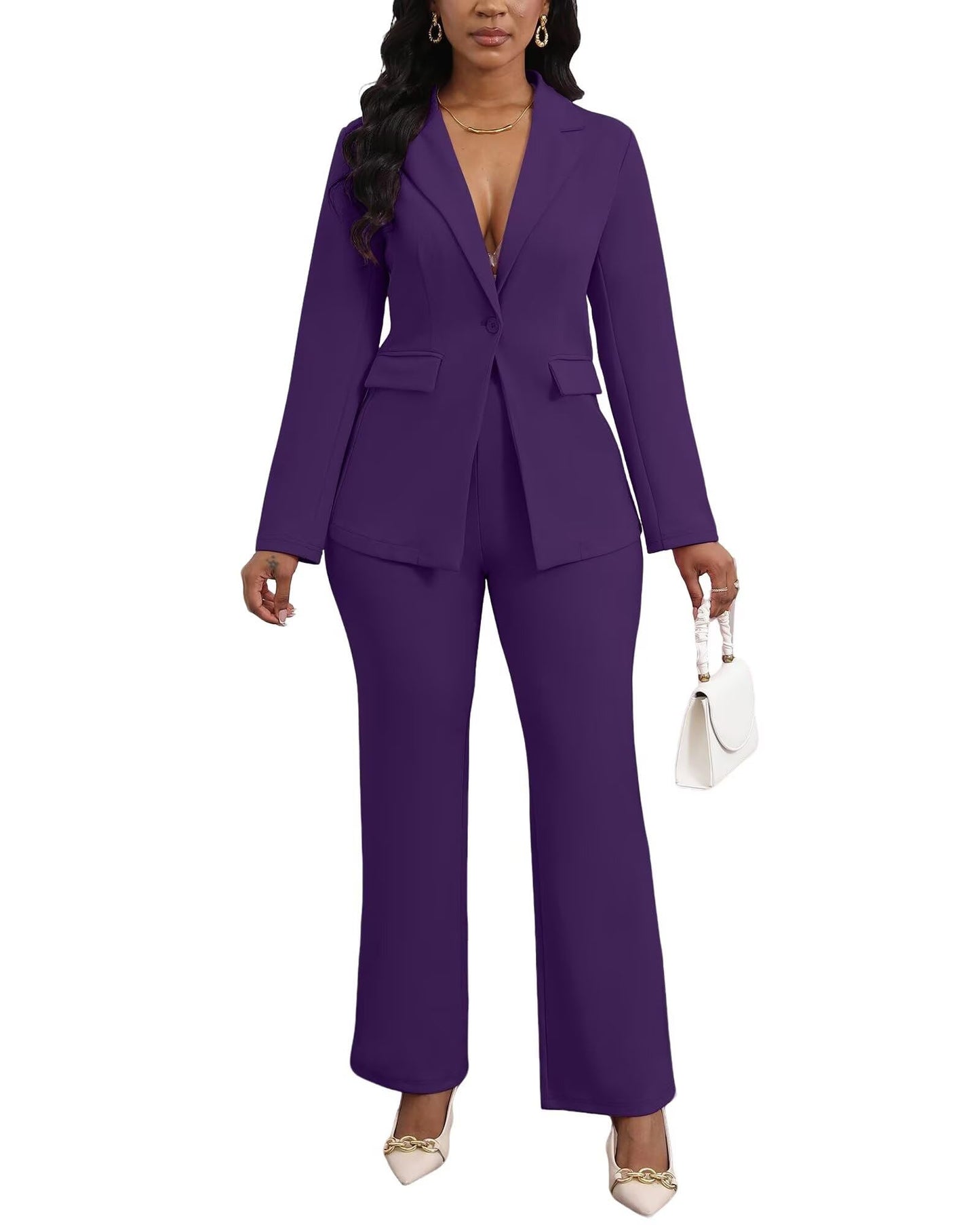 Lapel Blazer Pants Set