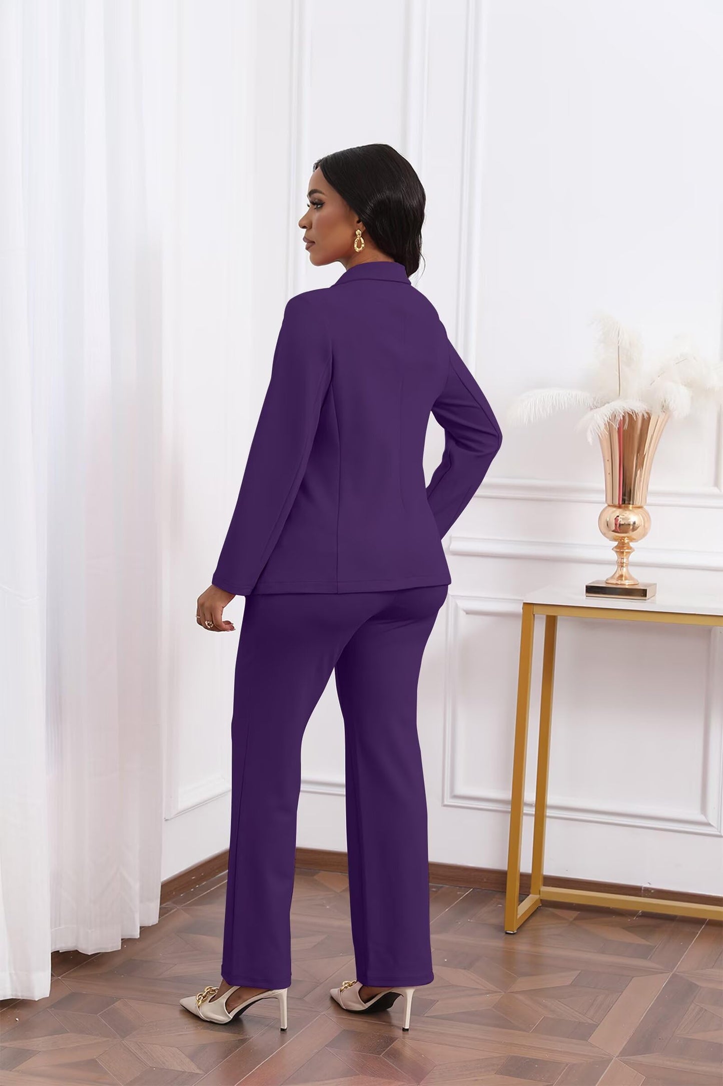 Lapel Blazer Pants Set