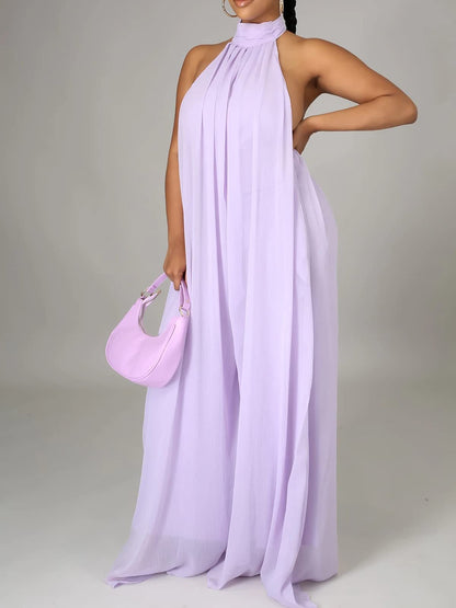 Halter Neck Wide Leg Jumpsuit