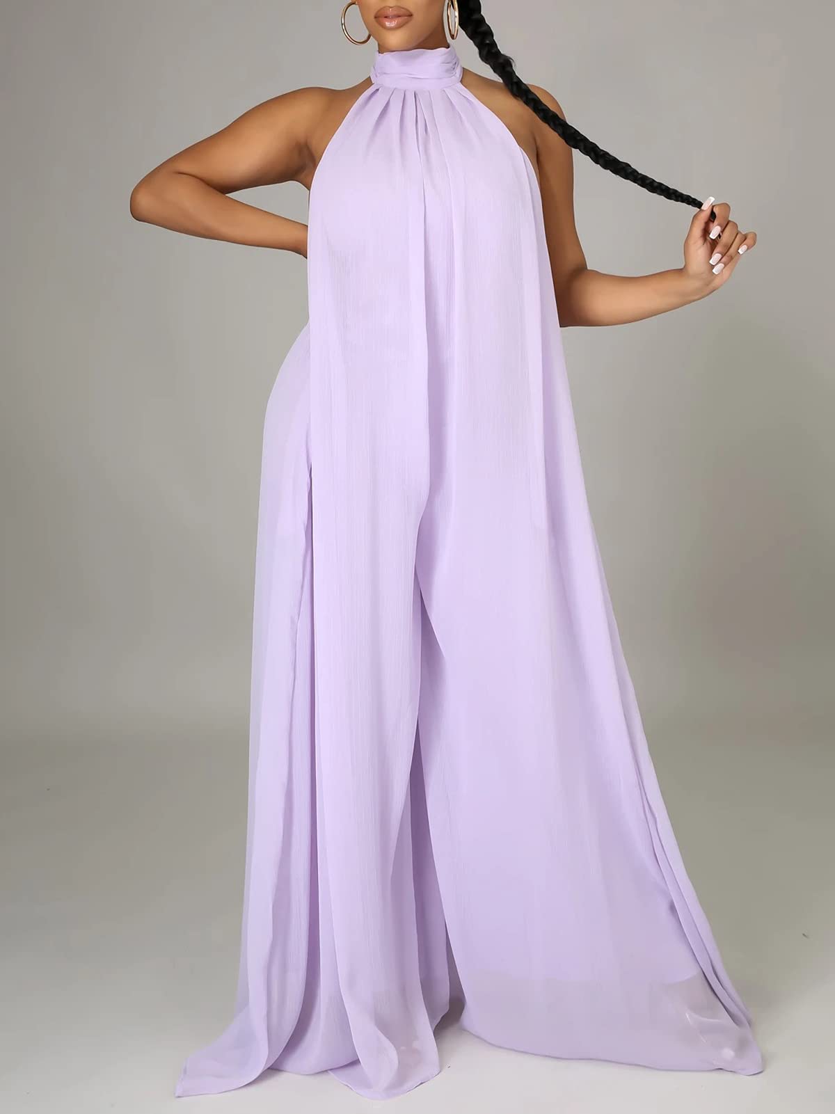 Halter Neck Wide Leg Jumpsuit
