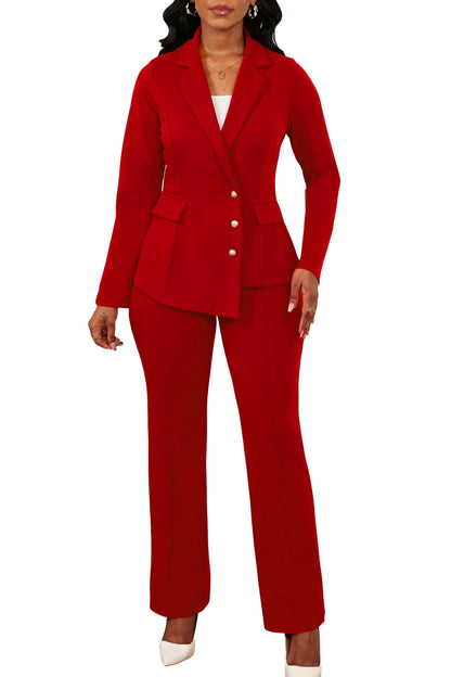 Button Down Blazer Pants Set