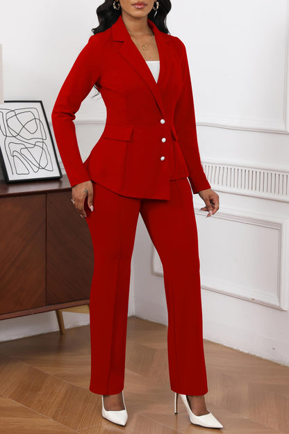 Button Down Blazer Pants Set