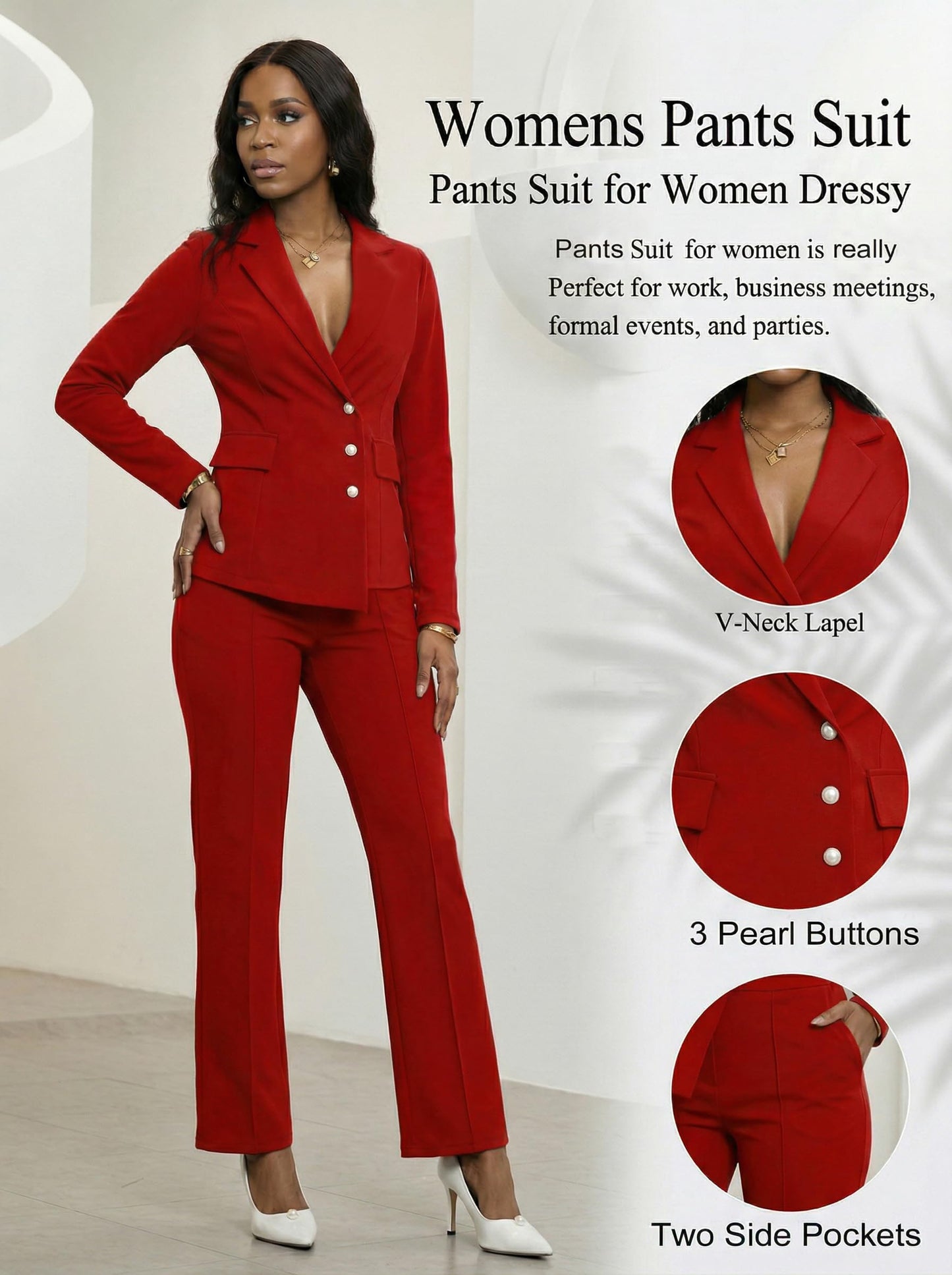 Button Down Blazer Pants Set