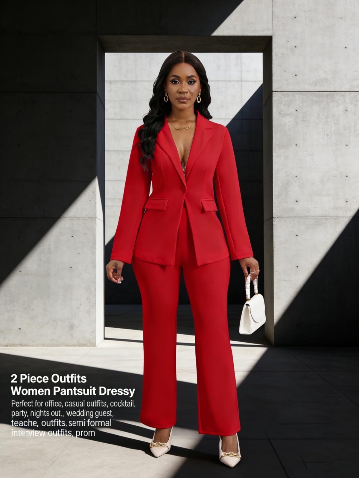 Lapel Blazer Pants Set