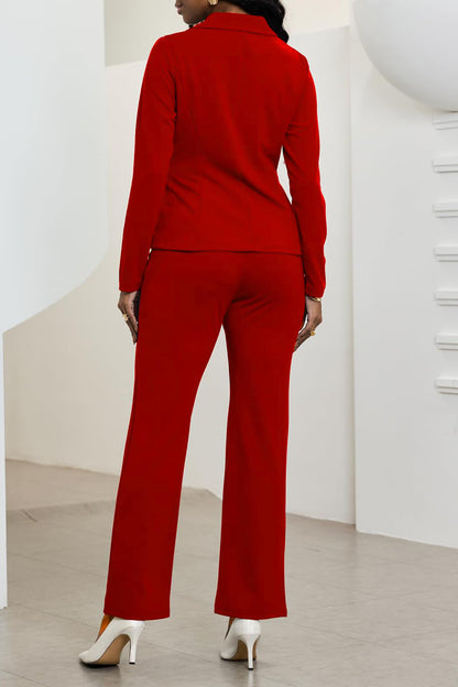Button Down Blazer Pants Set