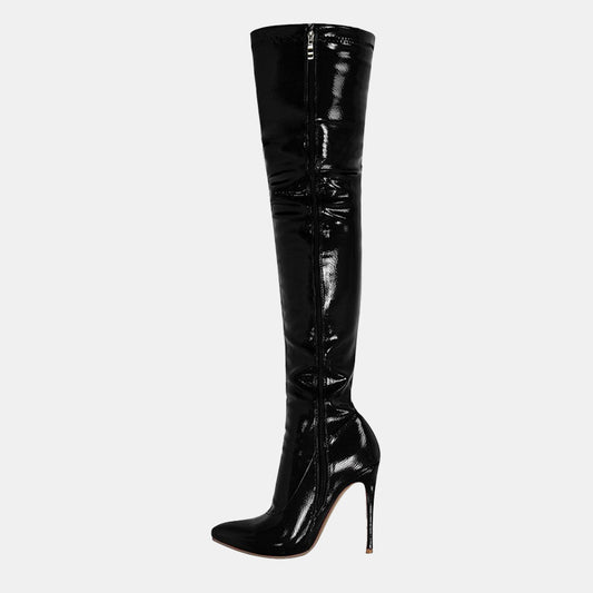 Hydrangea Patent Leather Boots