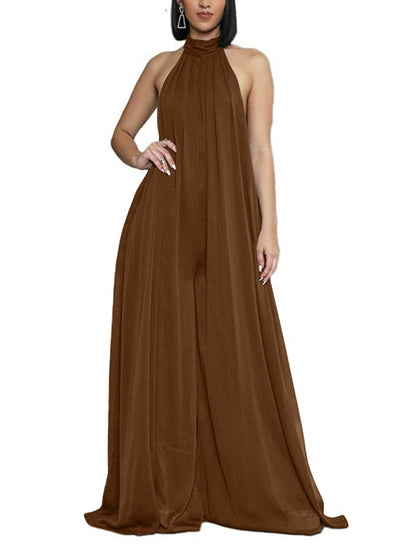 Halter Neck Wide Leg Jumpsuit