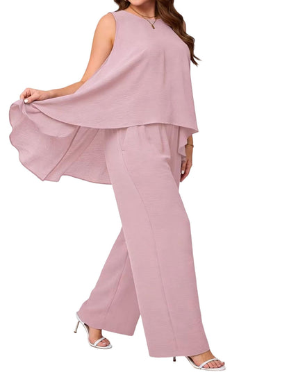 Ruffle Top & Wide Leg Pants Set