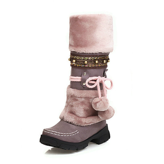 Pansy Platform Furry Mid-Calf Boots