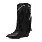 Moonflower Tassels Cowboy Boots