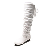 Primula Tie Up Pleated Knee-High Boots