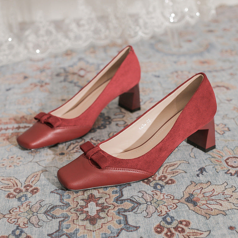 Zenobia Bow Block Heel Pumps