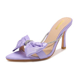 Primula Bow Satin Stiletto Sandals