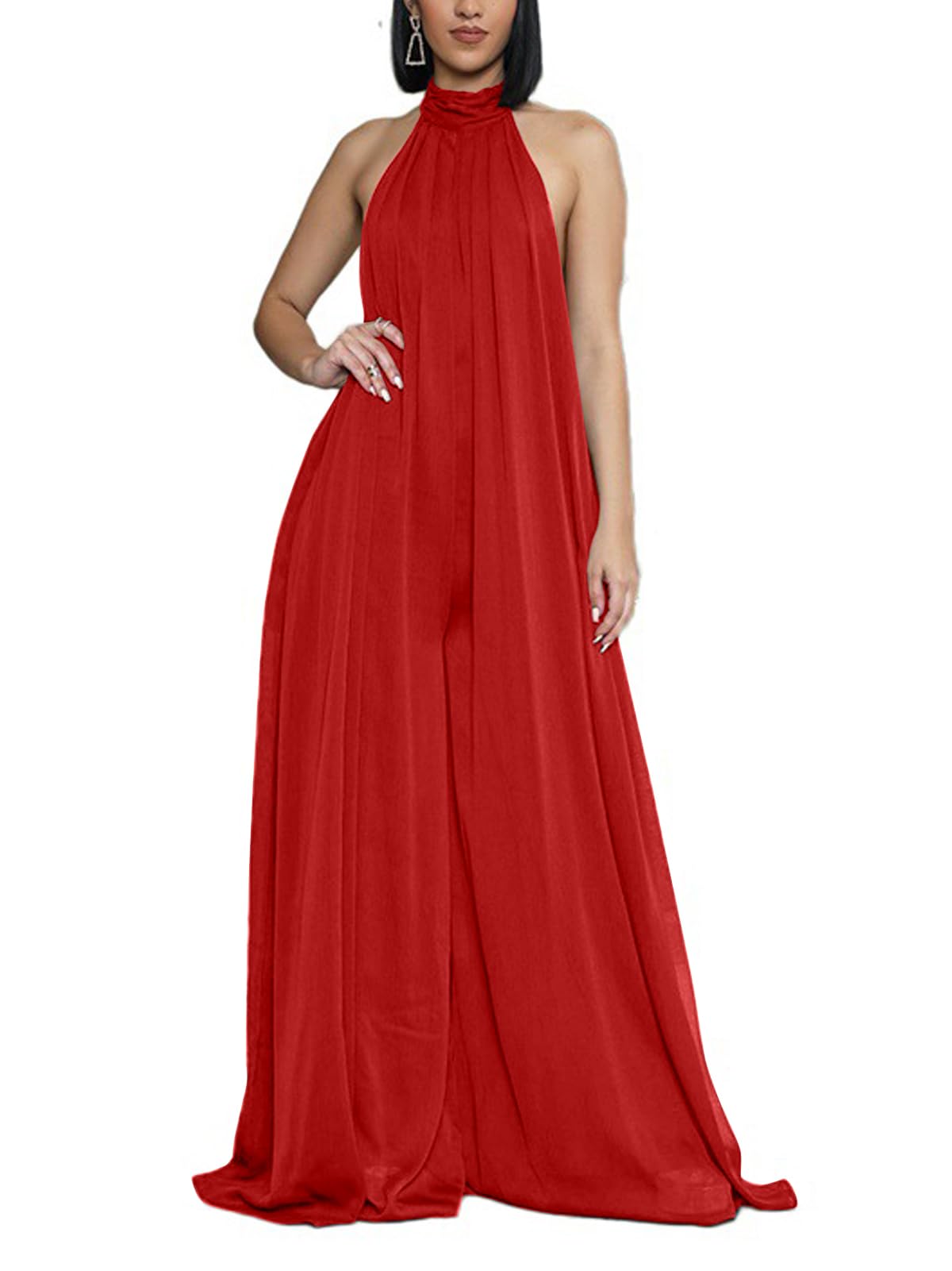 Halter Neck Wide Leg Jumpsuit