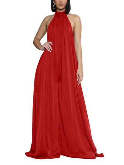 Halter Neck Wide Leg Jumpsuit