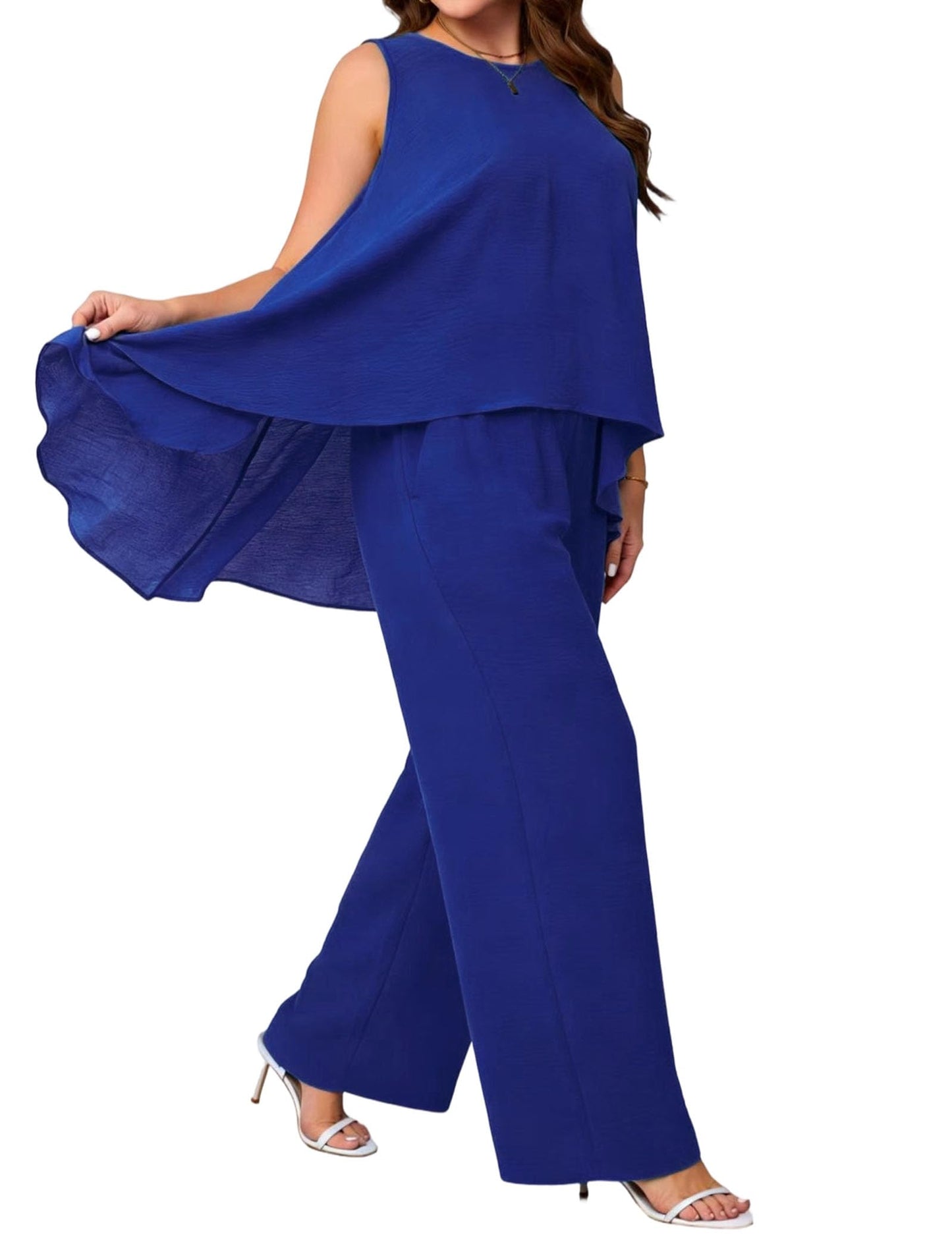 Ruffle Top & Wide Leg Pants Set