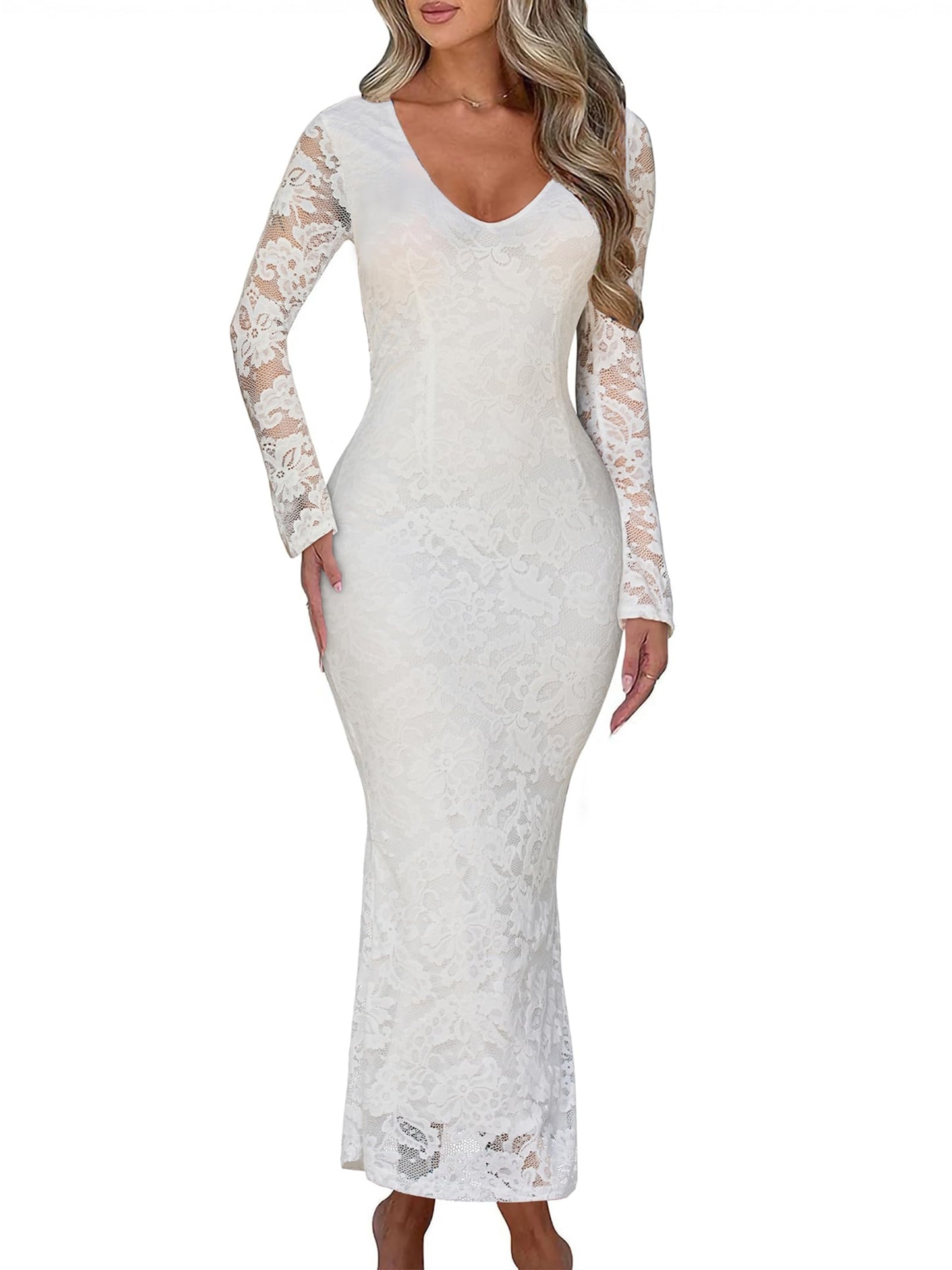 Floral Lace Flare Sleeve Dress