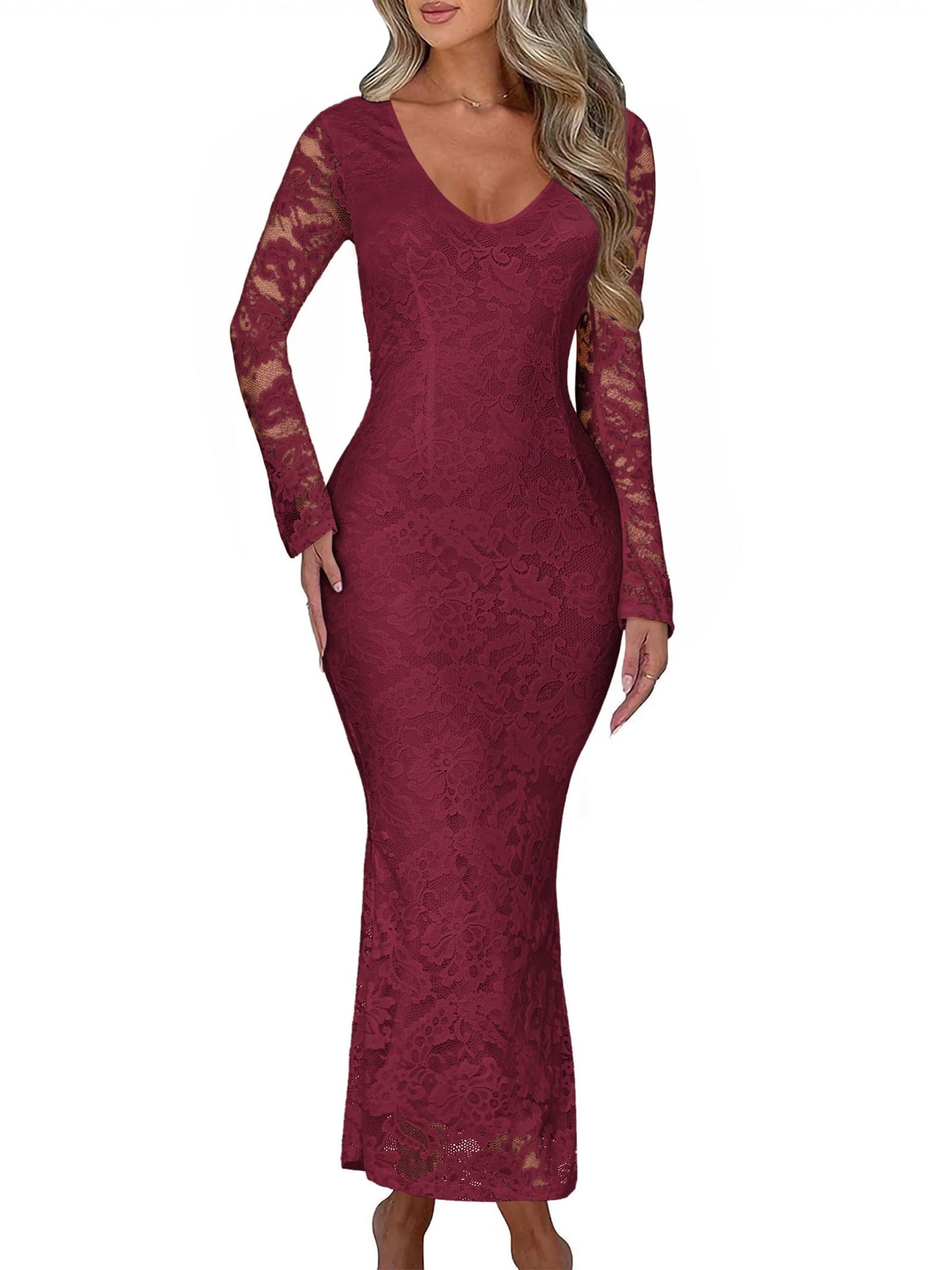 Floral Lace Flare Sleeve Dress