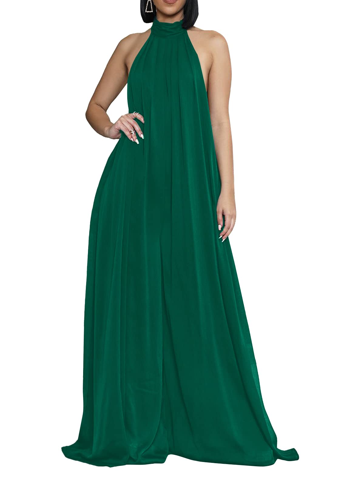 Halter Neck Wide Leg Jumpsuit