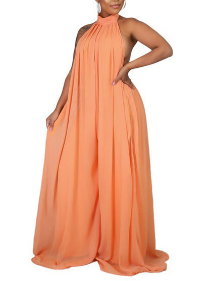 Halter Neck Wide Leg Jumpsuit