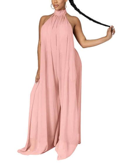 Halter Neck Wide Leg Jumpsuit