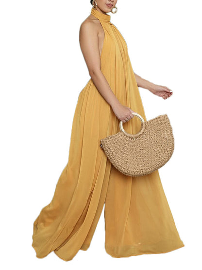 Halter Neck Wide Leg Jumpsuit