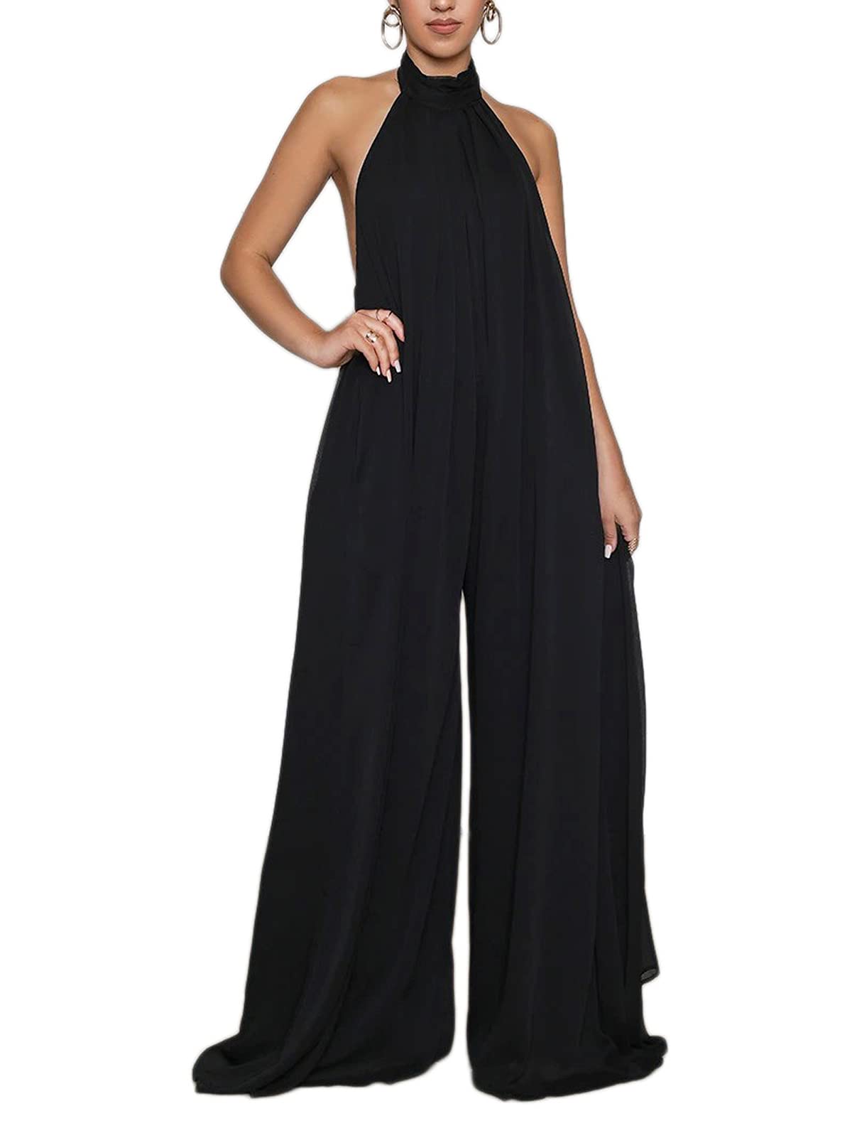 Halter Neck Wide Leg Jumpsuit