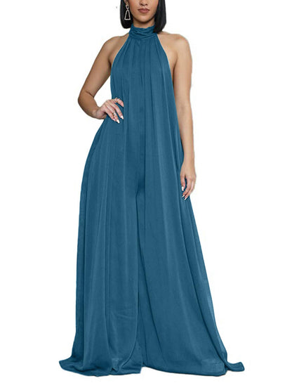 Halter Neck Wide Leg Jumpsuit
