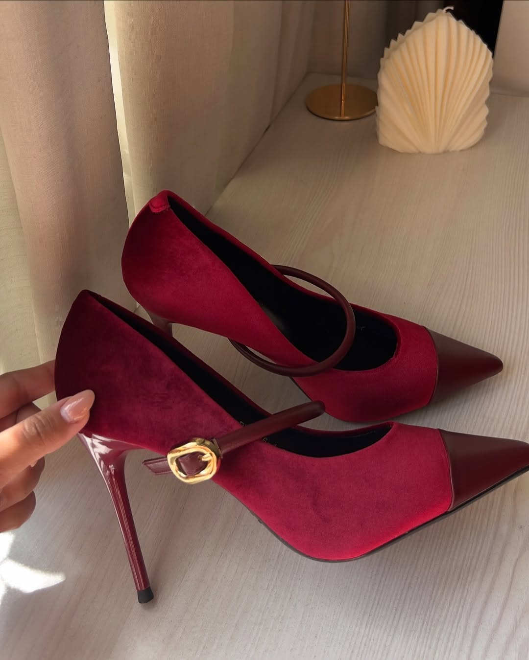 Matthiola Suede Buckle Pumps