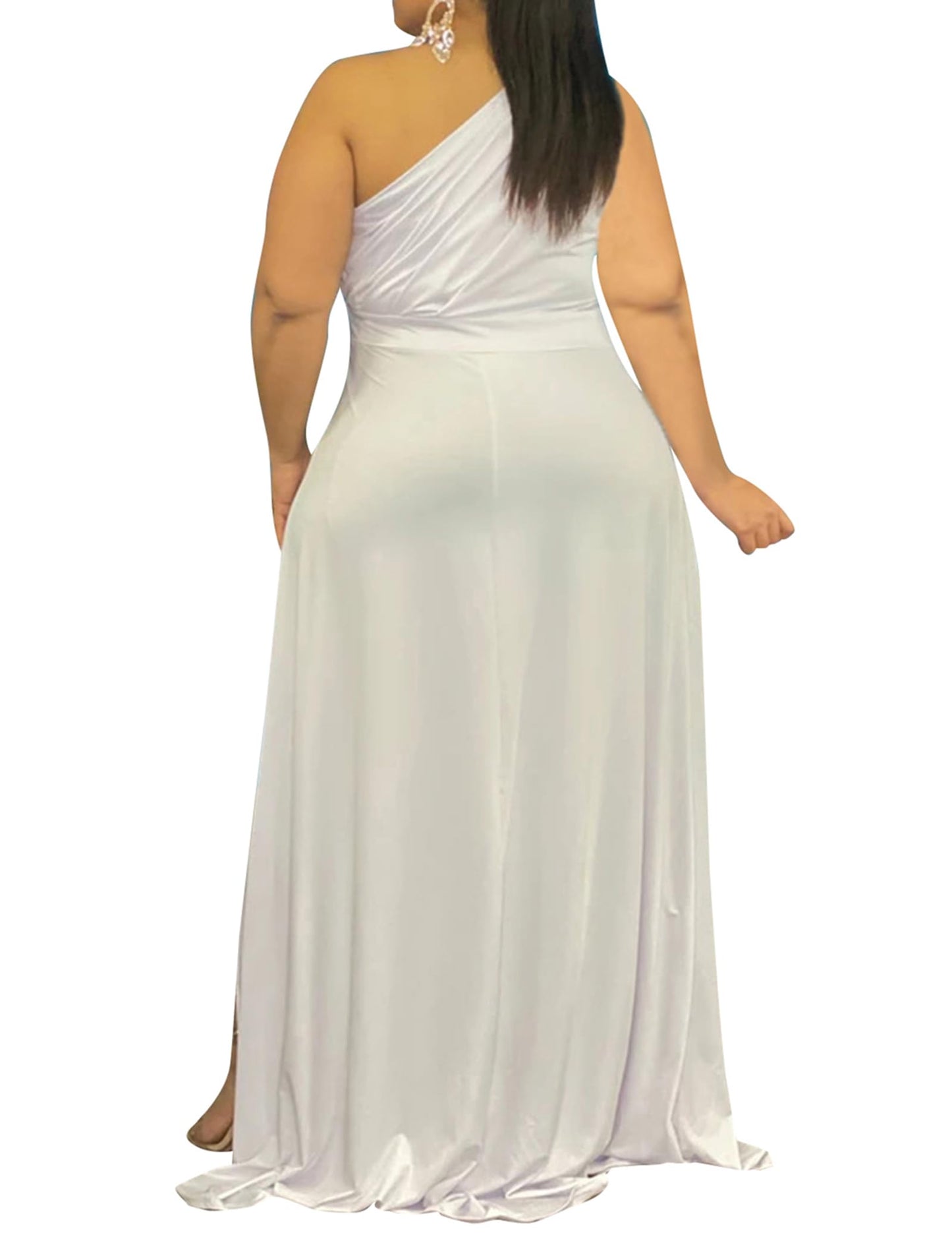 Plus Size One Shoulder Irregular Hem Dress