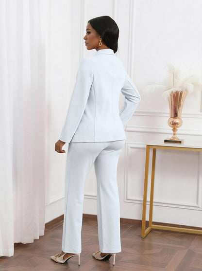 Lapel Blazer Pants Set