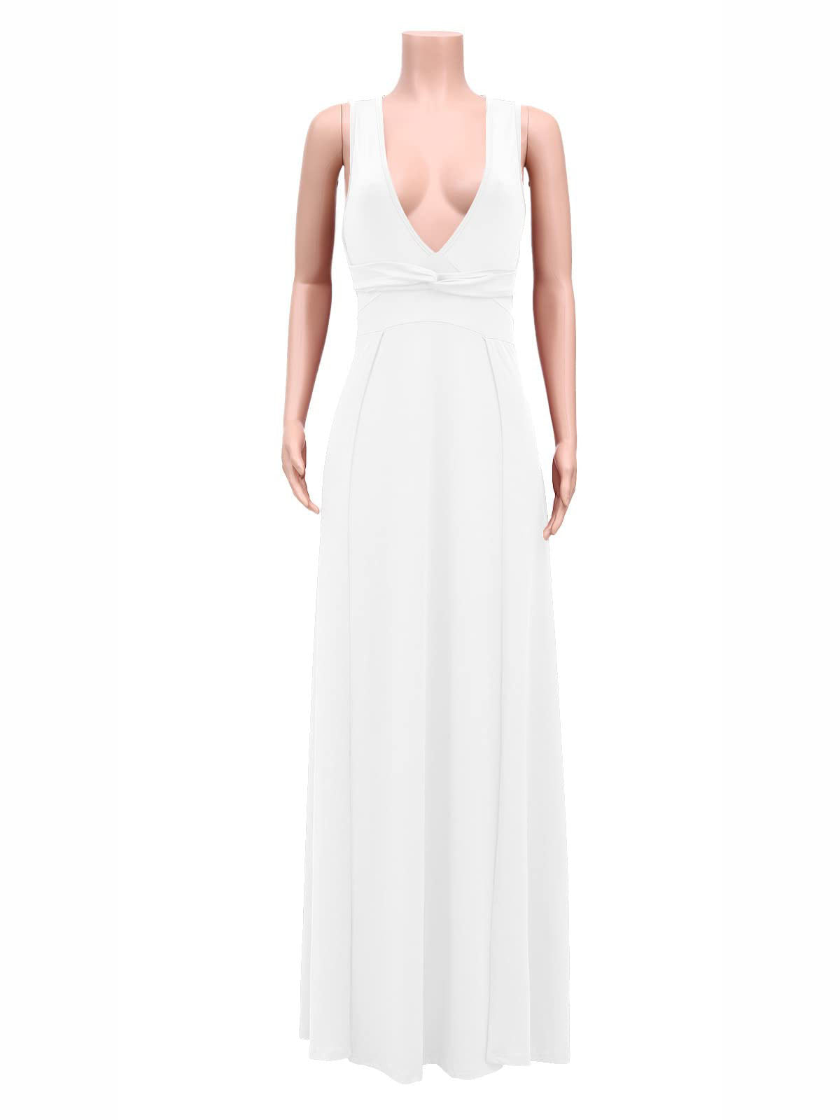 Plus Size Sleeveless V-Neck Split Maxi Dress