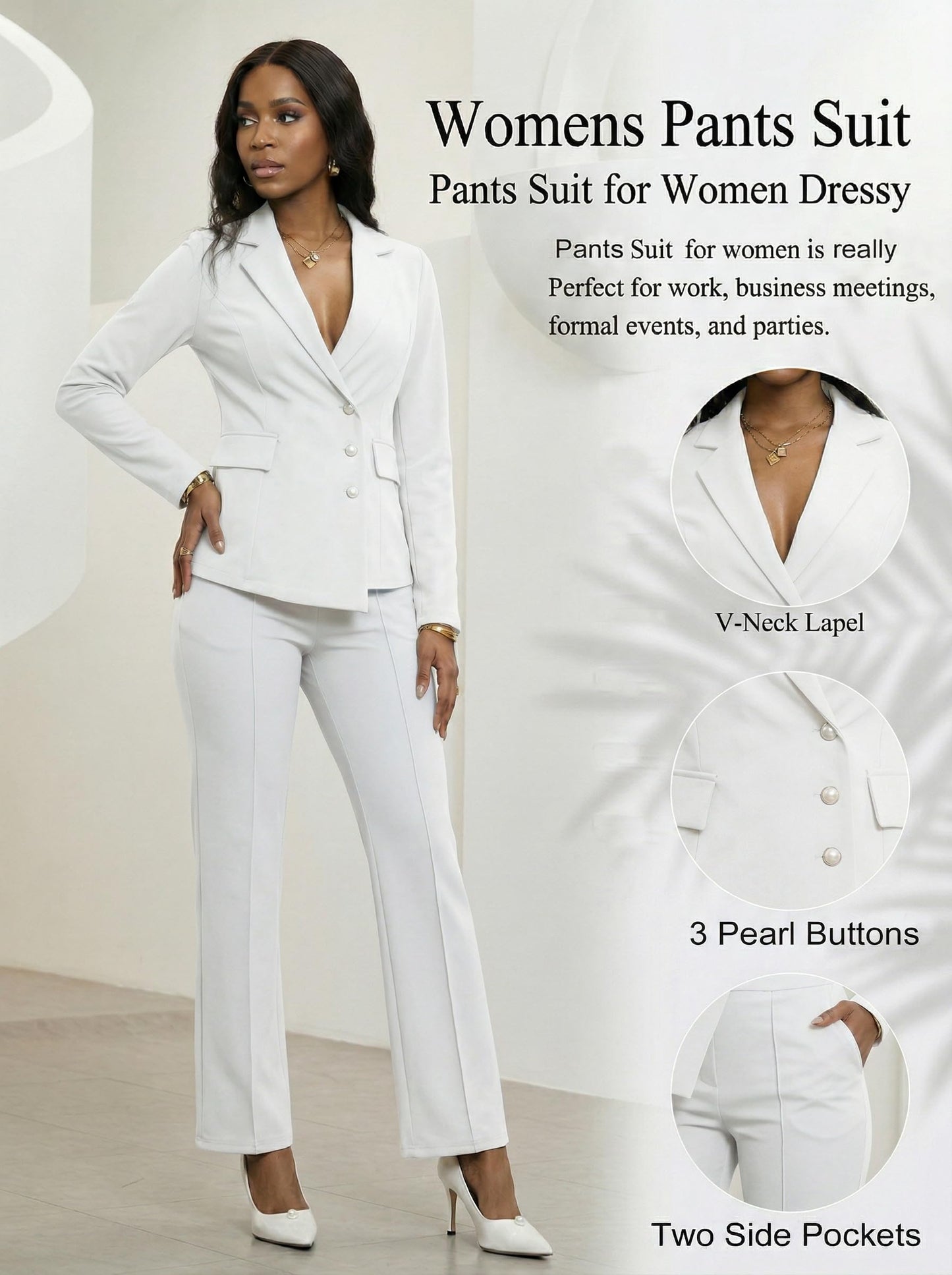 Button Down Blazer Pants Set