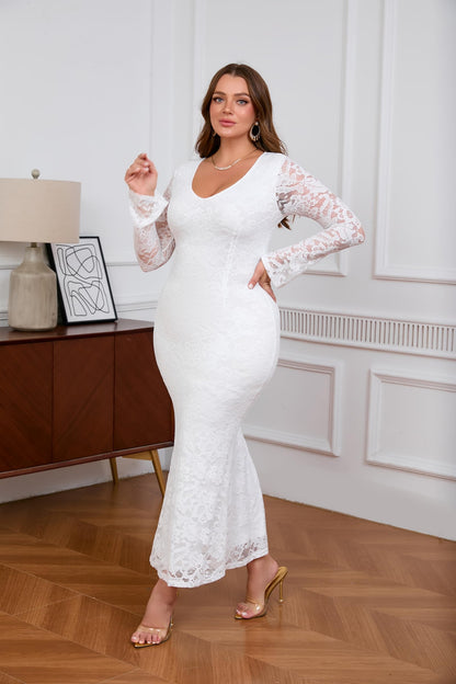 Floral Lace Flare Sleeve Dress