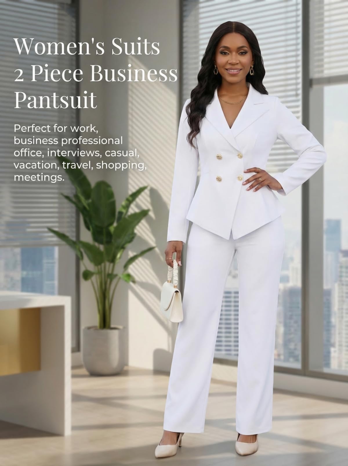 2 Piece Blazer and Wide Leg Pants Set