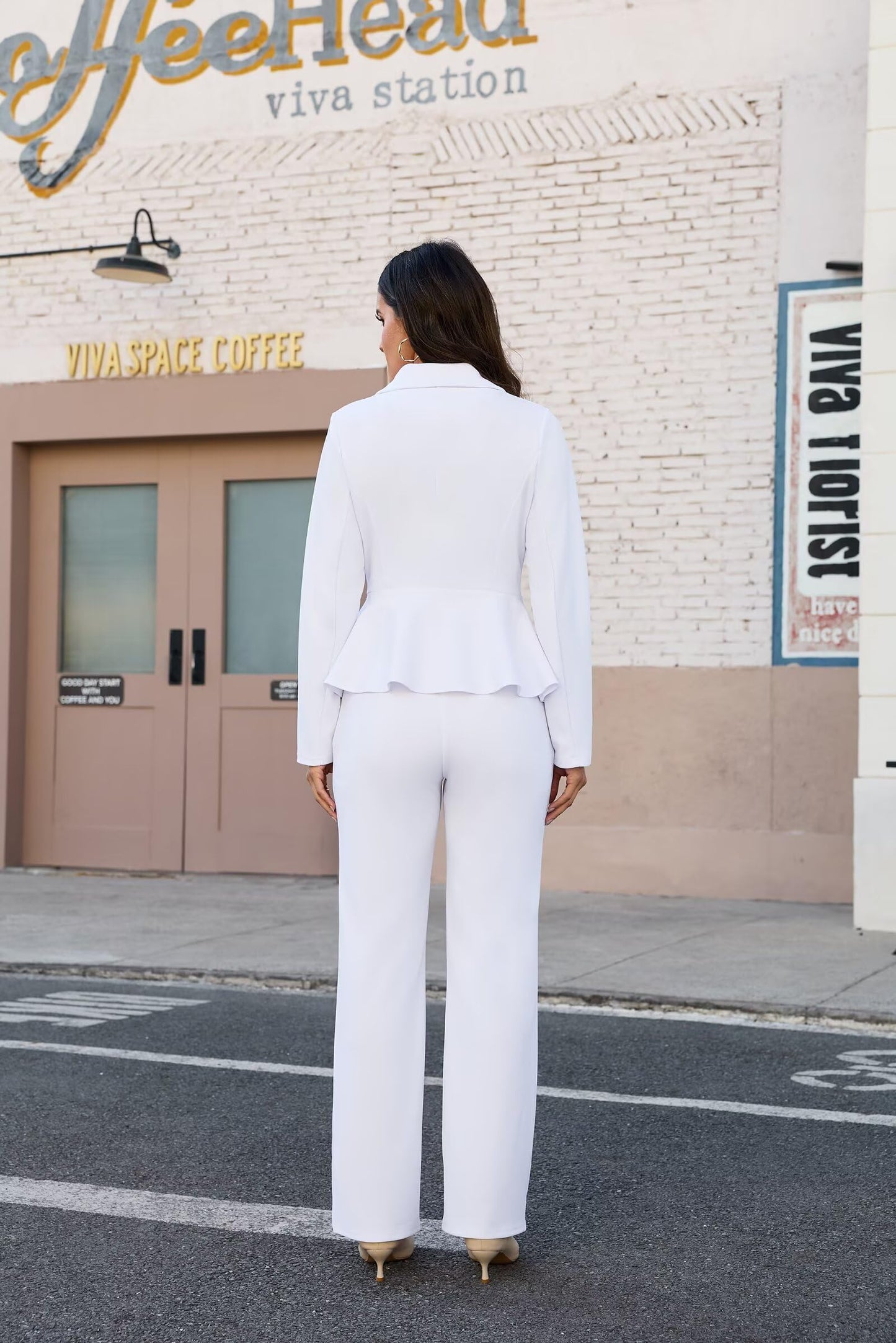 2 Piece Blazer and Wide Leg Pants Set