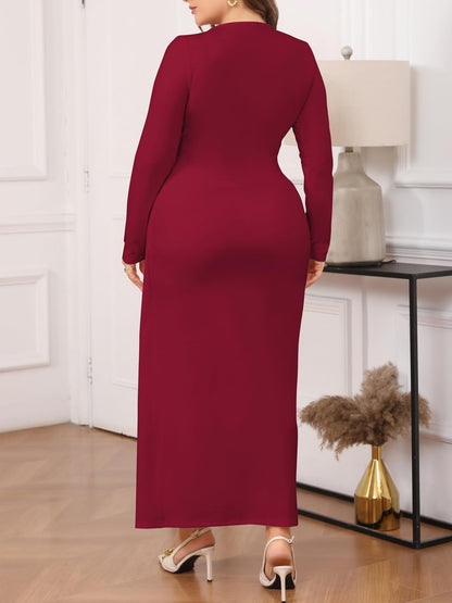 Cowl Neck Bodycon Maxi Dress