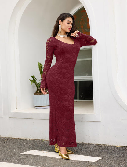 Floral Lace Flare Sleeve Dress